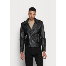 Men COAT | Deadwood RIVER - Leather jacket - black - JT13361 Deadwood black D0U22T009-Q11 
